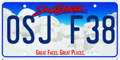 SD license plate 0SJF38