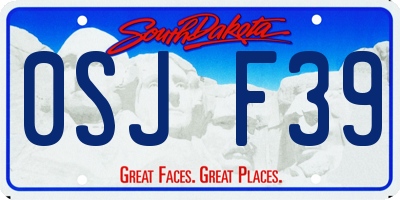 SD license plate 0SJF39