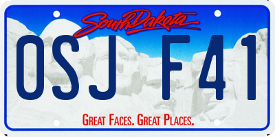 SD license plate 0SJF41