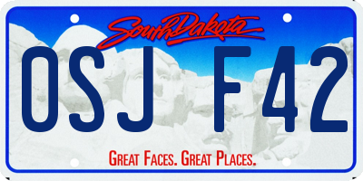 SD license plate 0SJF42