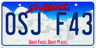 SD license plate 0SJF43