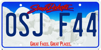 SD license plate 0SJF44