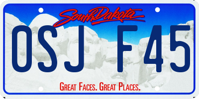 SD license plate 0SJF45
