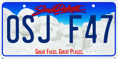 SD license plate 0SJF47