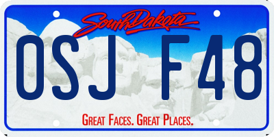 SD license plate 0SJF48