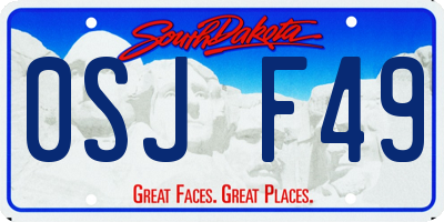 SD license plate 0SJF49