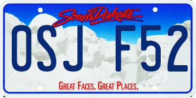 SD license plate 0SJF52