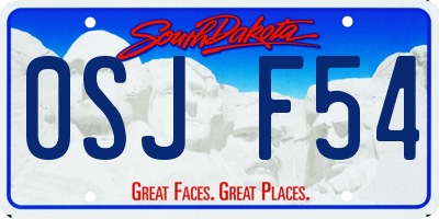 SD license plate 0SJF54