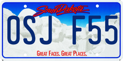 SD license plate 0SJF55