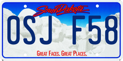 SD license plate 0SJF58