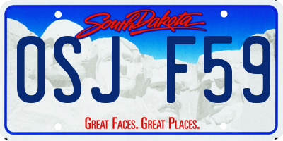 SD license plate 0SJF59