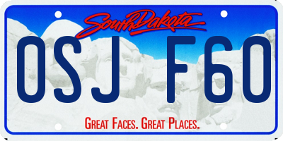 SD license plate 0SJF60