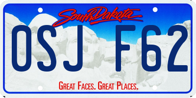 SD license plate 0SJF62