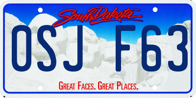 SD license plate 0SJF63
