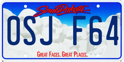SD license plate 0SJF64
