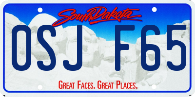 SD license plate 0SJF65