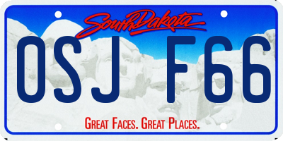 SD license plate 0SJF66