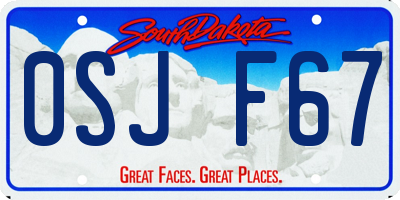 SD license plate 0SJF67