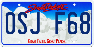 SD license plate 0SJF68