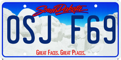 SD license plate 0SJF69
