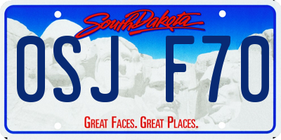 SD license plate 0SJF70