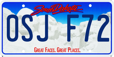 SD license plate 0SJF72