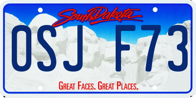 SD license plate 0SJF73