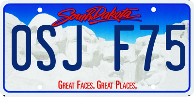SD license plate 0SJF75