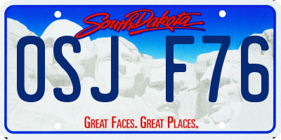 SD license plate 0SJF76