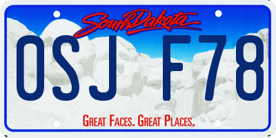SD license plate 0SJF78