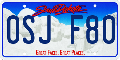 SD license plate 0SJF80
