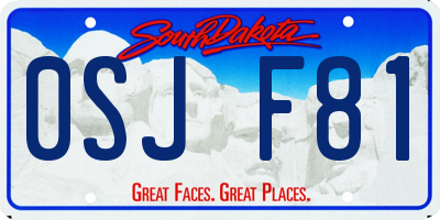 SD license plate 0SJF81