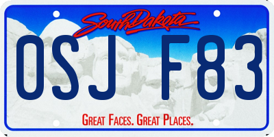 SD license plate 0SJF83