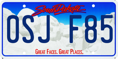SD license plate 0SJF85