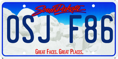 SD license plate 0SJF86