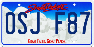 SD license plate 0SJF87