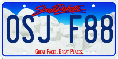 SD license plate 0SJF88