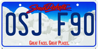 SD license plate 0SJF90
