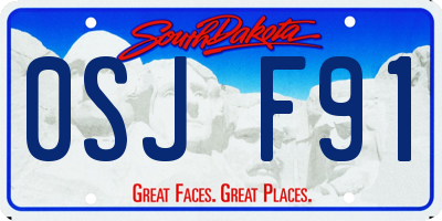 SD license plate 0SJF91