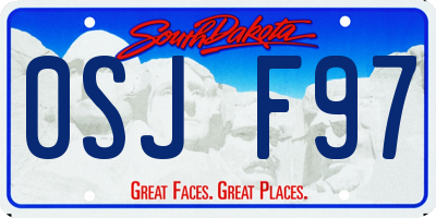 SD license plate 0SJF97