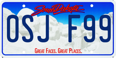 SD license plate 0SJF99