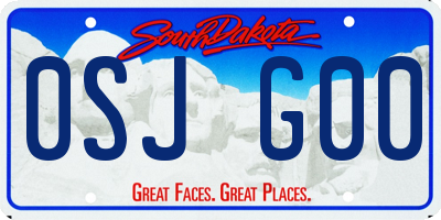 SD license plate 0SJG00