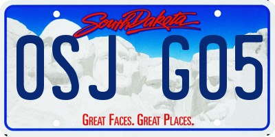 SD license plate 0SJG05