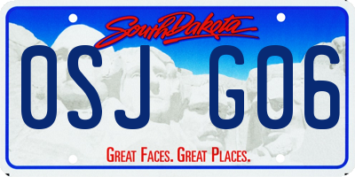 SD license plate 0SJG06