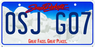 SD license plate 0SJG07