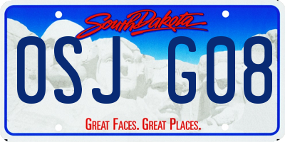 SD license plate 0SJG08
