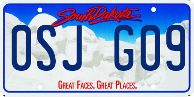 SD license plate 0SJG09