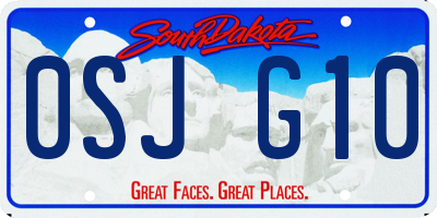 SD license plate 0SJG10
