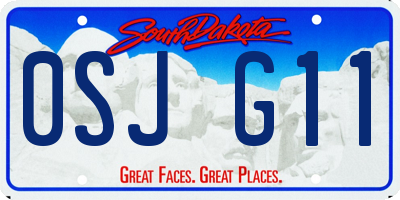 SD license plate 0SJG11