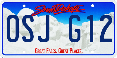 SD license plate 0SJG12